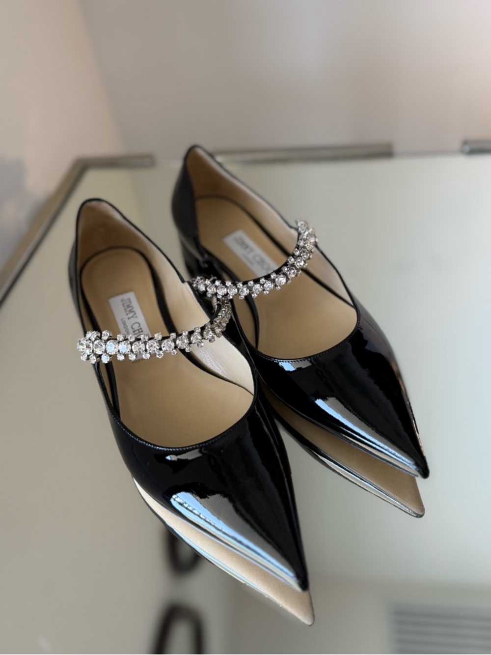 New JIMMY CHOO Bing 25 Patent Leather Ballet Flats $1,150 38 - Picture 8 of 10